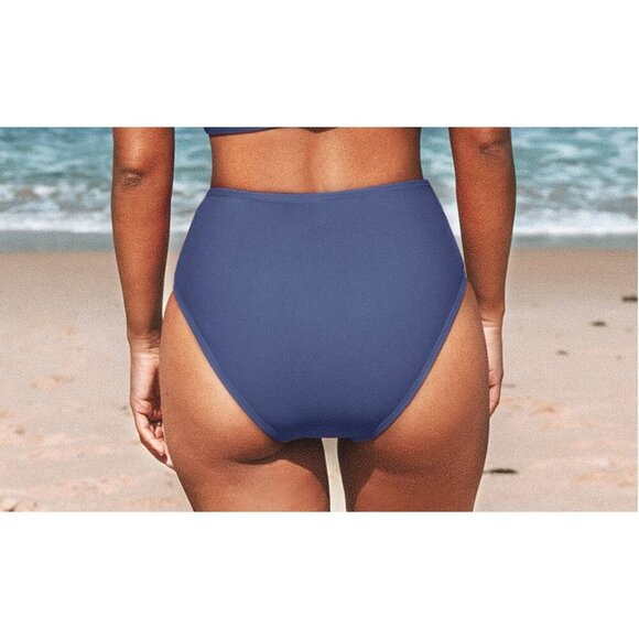 Cupshe Spliced High Waist Bikini Bottoms - Size M, NWOT - Picture 2 of 7